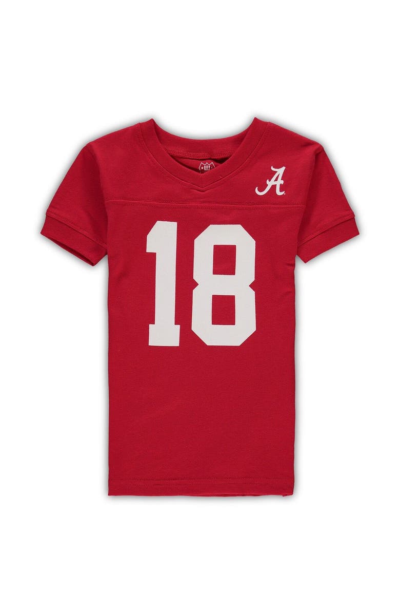 Wes & Willy Preschool Wes & Willy Crimson Alabama Crimson Tide Football Player V-Neck T-Shirt and Pants Sleep Set, Alternate, color, 