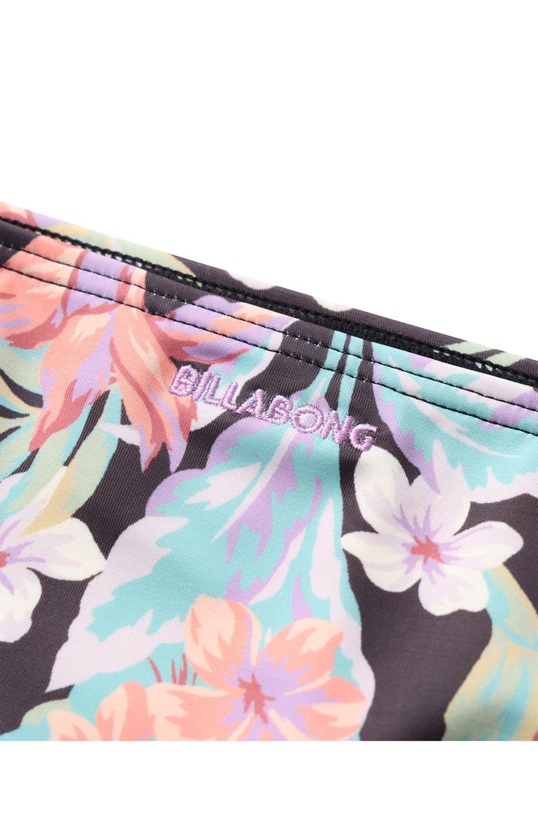 Billabong Kids' Sunshine Diaries Crop Rashguard Two-Piece Swimsuit, Alternate, color, Black Sands