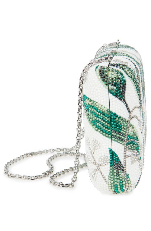Judith Leiber Couture Lily Belles Crystal Embellished Clutch In Silver Chalk Multi