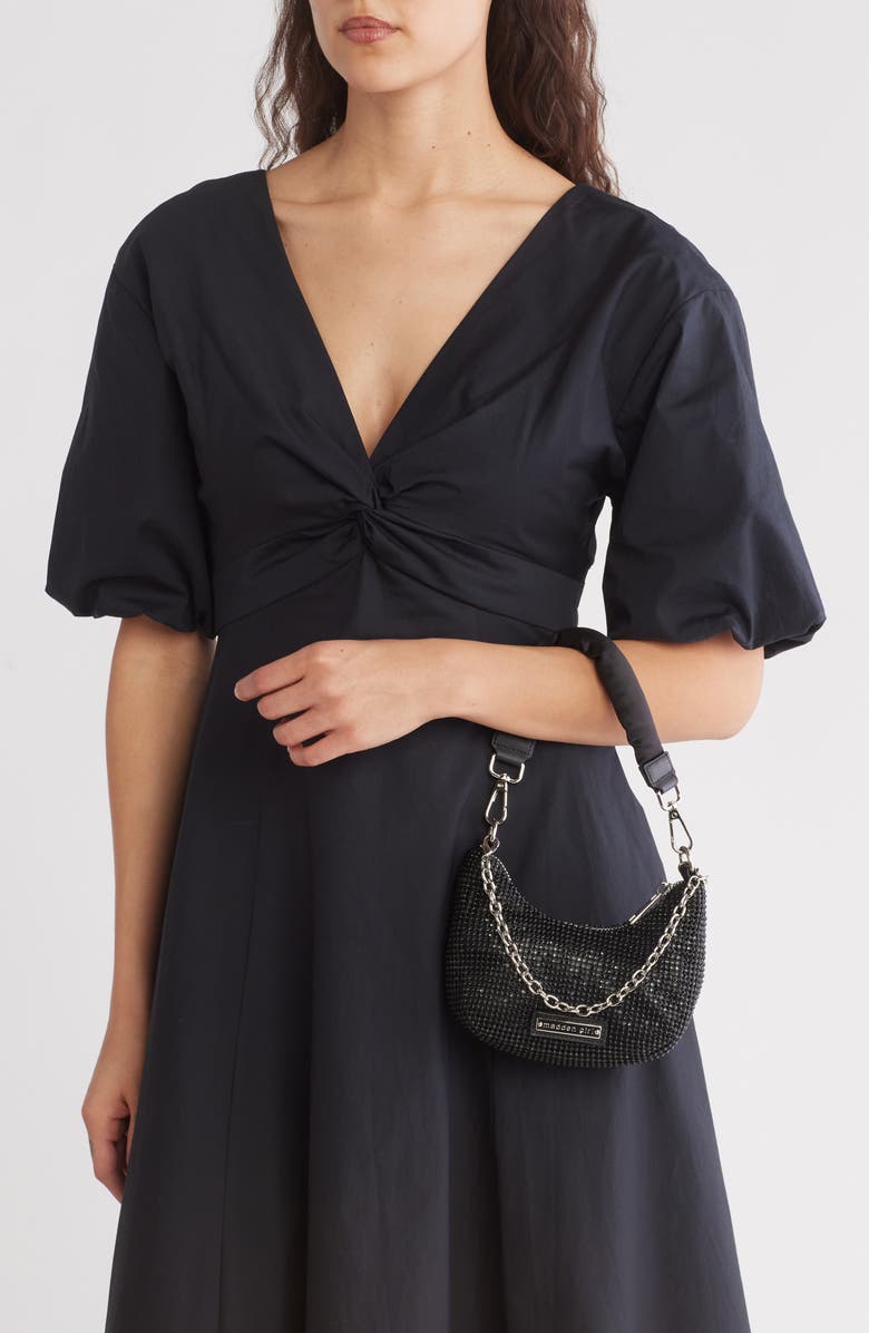 Madden Girl Rhinestone Mesh Mini Crossbody Bag, Alternate, color,