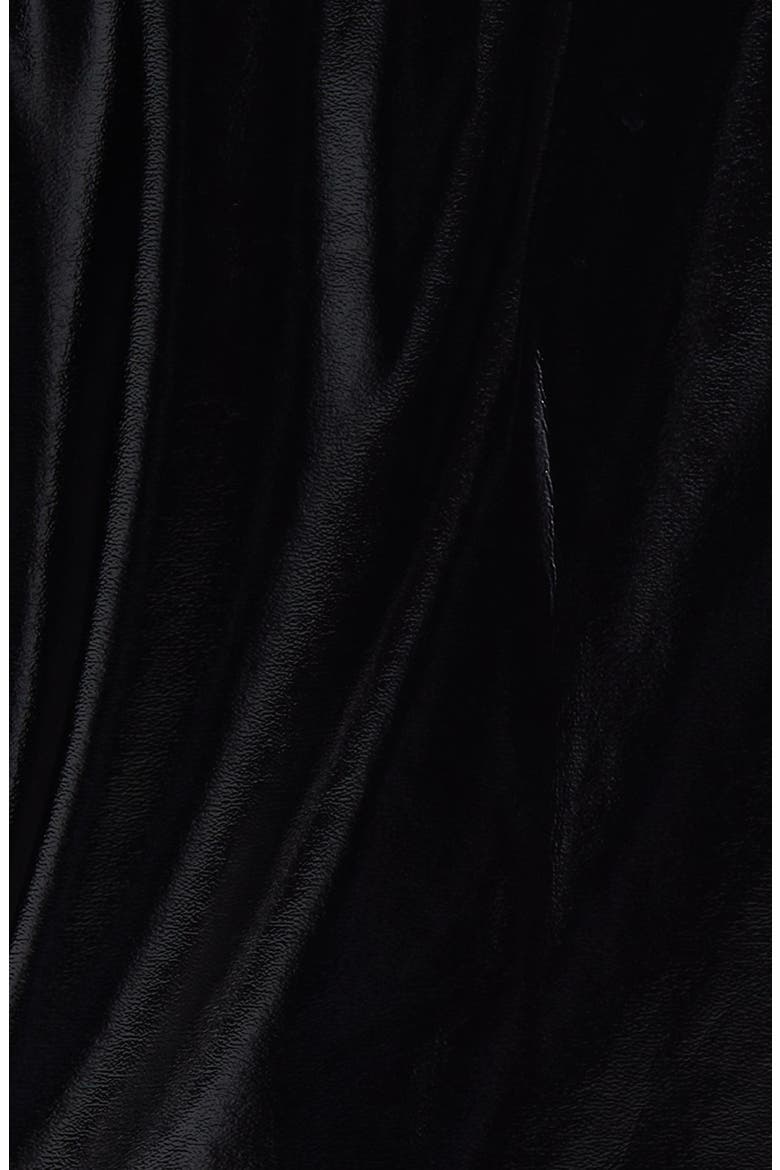 Neal Patent Faux Leather Moto Jacket, Alternate, color, BLACK