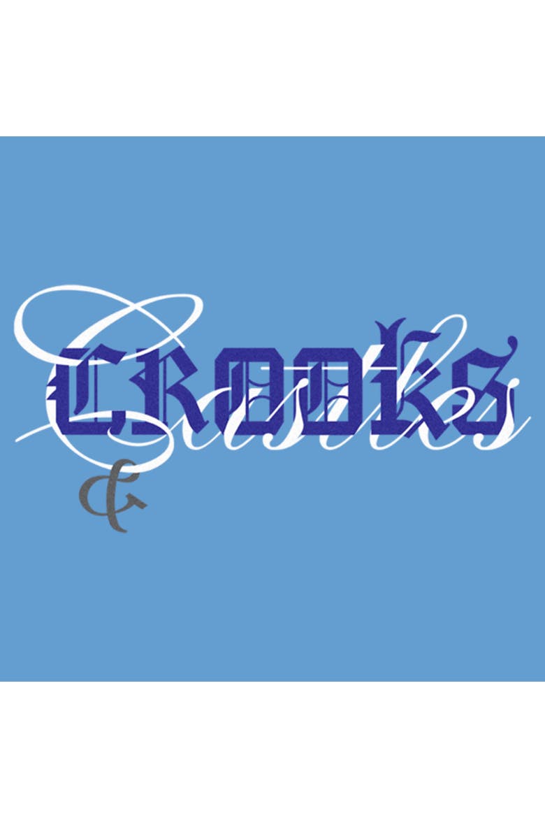 Men's Crooks & Castles Overlay Gothic Logo  Graphic T-Shirt, Alternate, color, Carol Blue