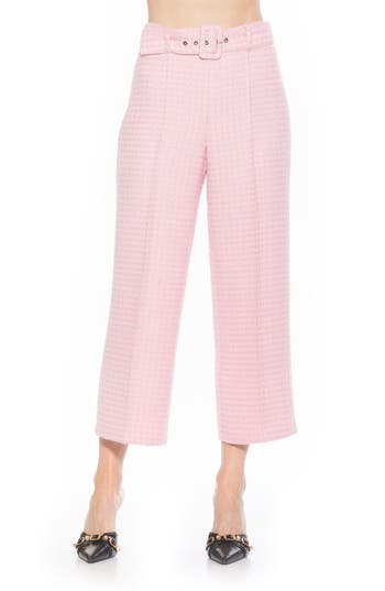 Alexia Admor Caden Tweed Wide Leg Pants In Pink