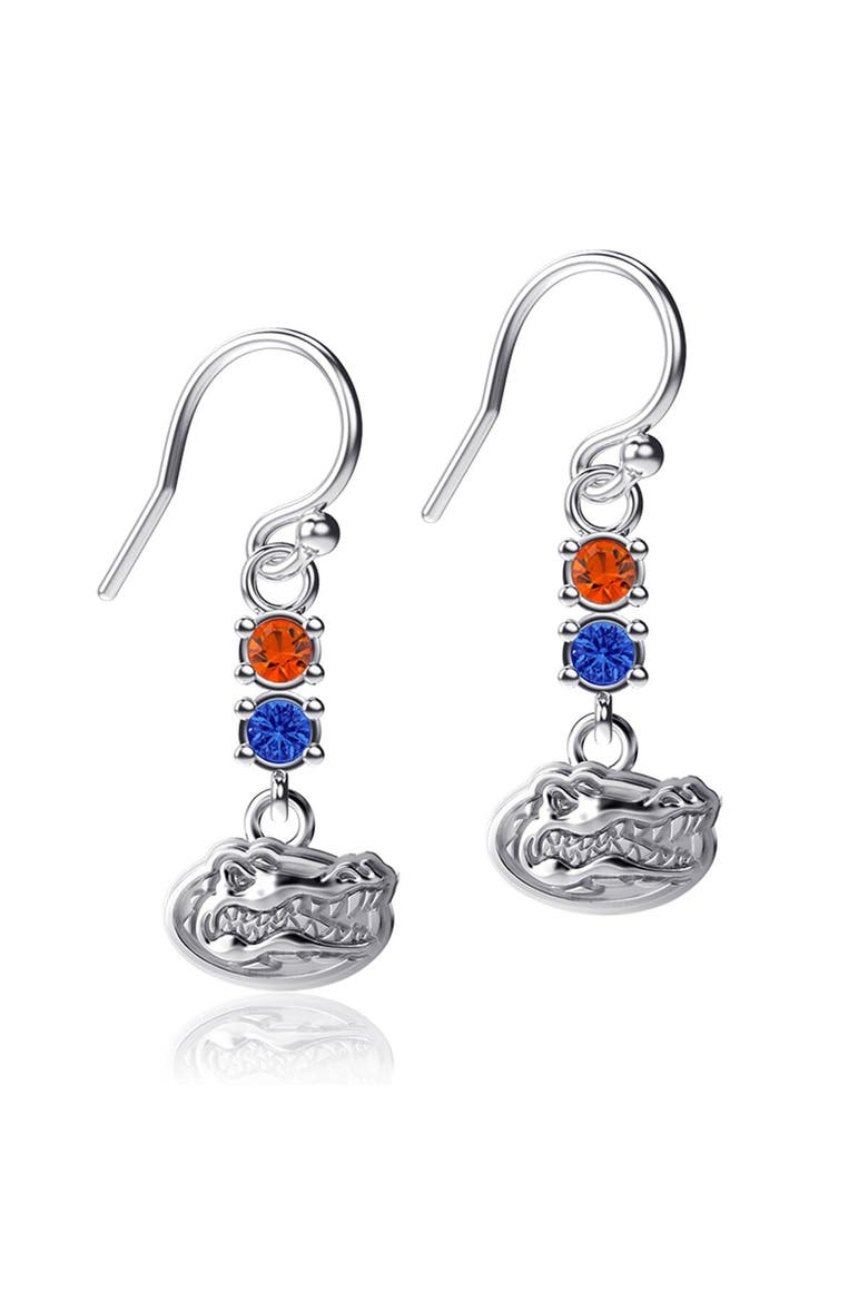 Women's Dayna Designs Florida Gators Dangle Crystal Earrings, Main, color, Silver