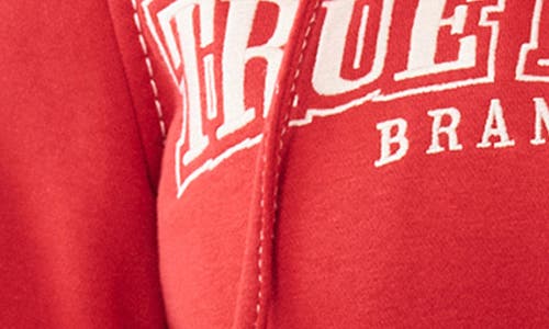 True Religion Shrunken Zip Front Crop Hoodie In Red