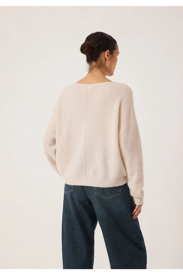 Bryony Slash Neck Ribbed Jumper, Alternate, color, Oatmeal