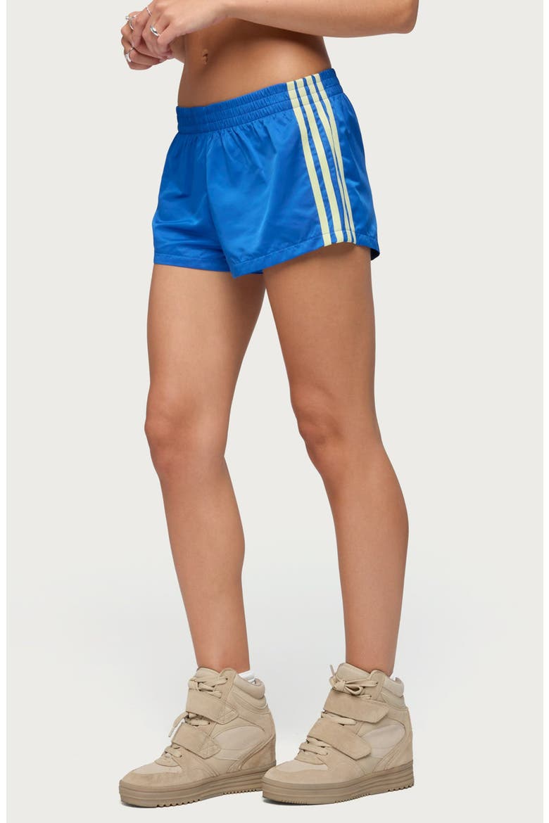 Nikki Stripe Nylon Shorts, Alternate, color, BLUE-AND-YELLOW
