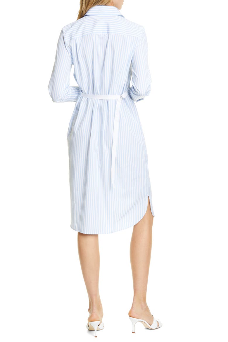 Stripe Long Sleeve Cotton Poplin Shirtdress, Alternate, color, BLUE / WHITE STRIPE