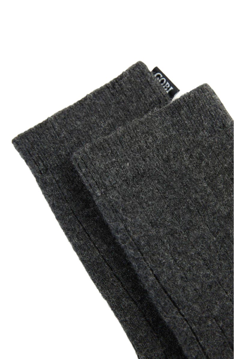 Gobi Cashmere Trim Knit Bed Socks, Alternate, color, Charcoal