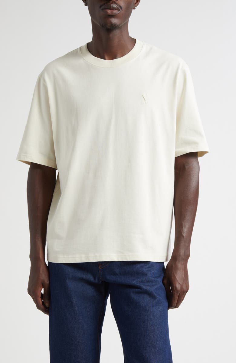 AMI PARIS Ami de Coeur Cotton T-Shirt, Main, color, Ivoire