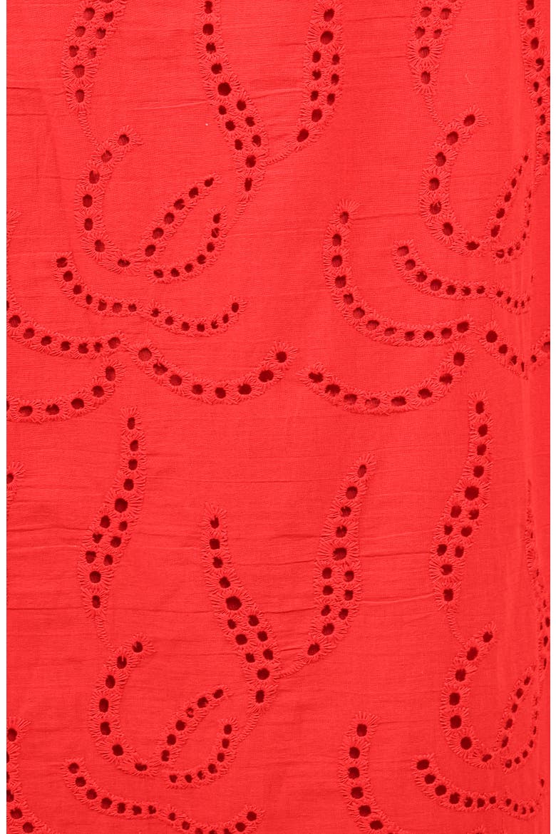 Annika Eyelet Strapless Cotton Maxi Dress, Alternate, color, RED