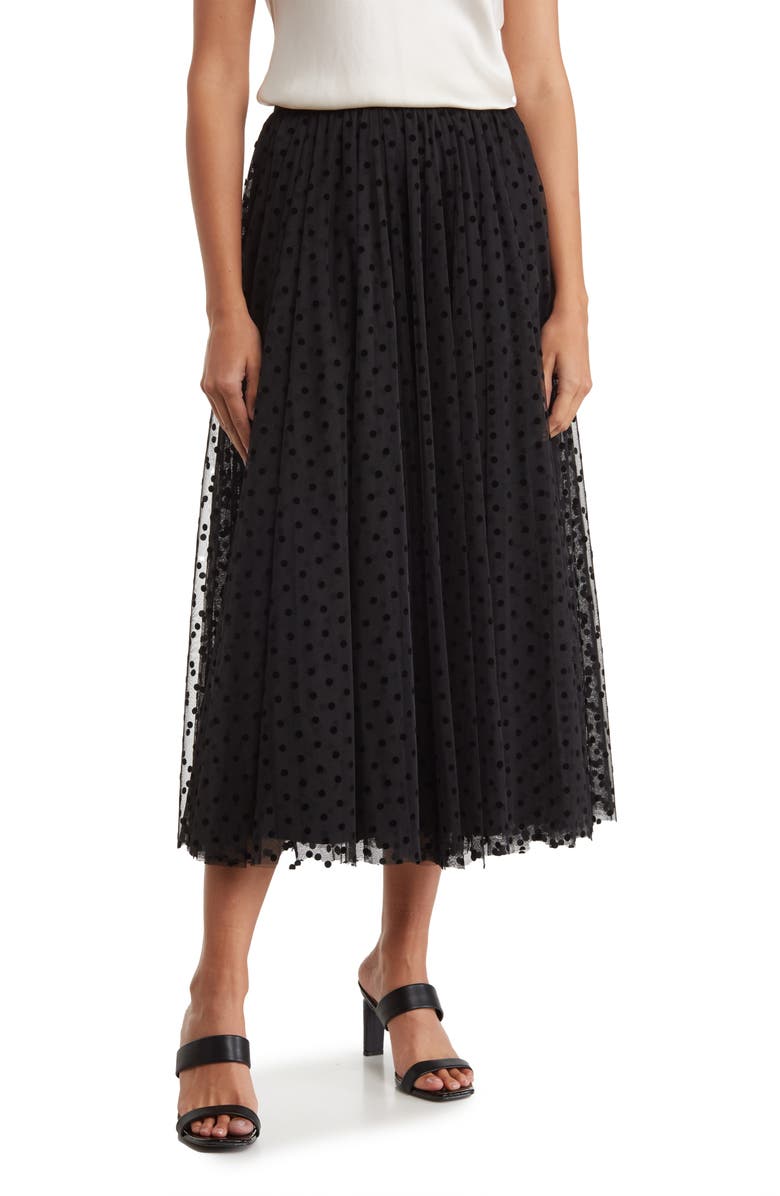 DR2 by Daniel Rainn Swiss Dot A-Line Skirt, Main, color, 