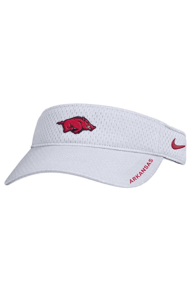 Nike Men's Nike White Arkansas Razorbacks On-Field Softball Authentic Ace Performance Adjustable Visor, Main, color, 