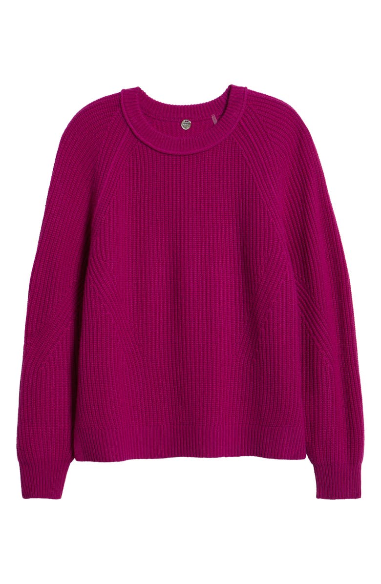 MARGARET O'LEARY Brittany Crewneck Cashmere Sweater, Alternate, color, Magenta