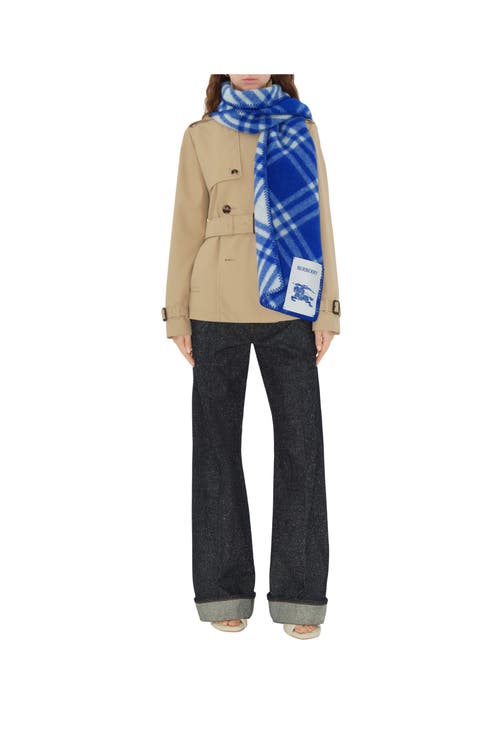 Burberry Check-print Wool Scarf In Knight