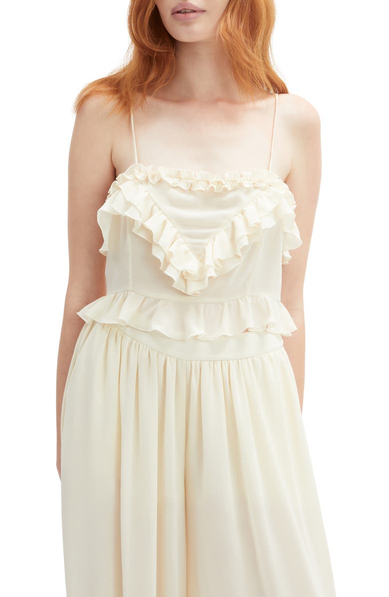 Bardot Alire Ruffle Crop Camisole, Main, color, Soft Beige