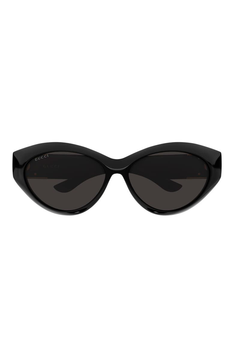 GG2269S 64mm Oversize Gradient Polarized Cat Eye Sunglasses, Main, color, BLACK