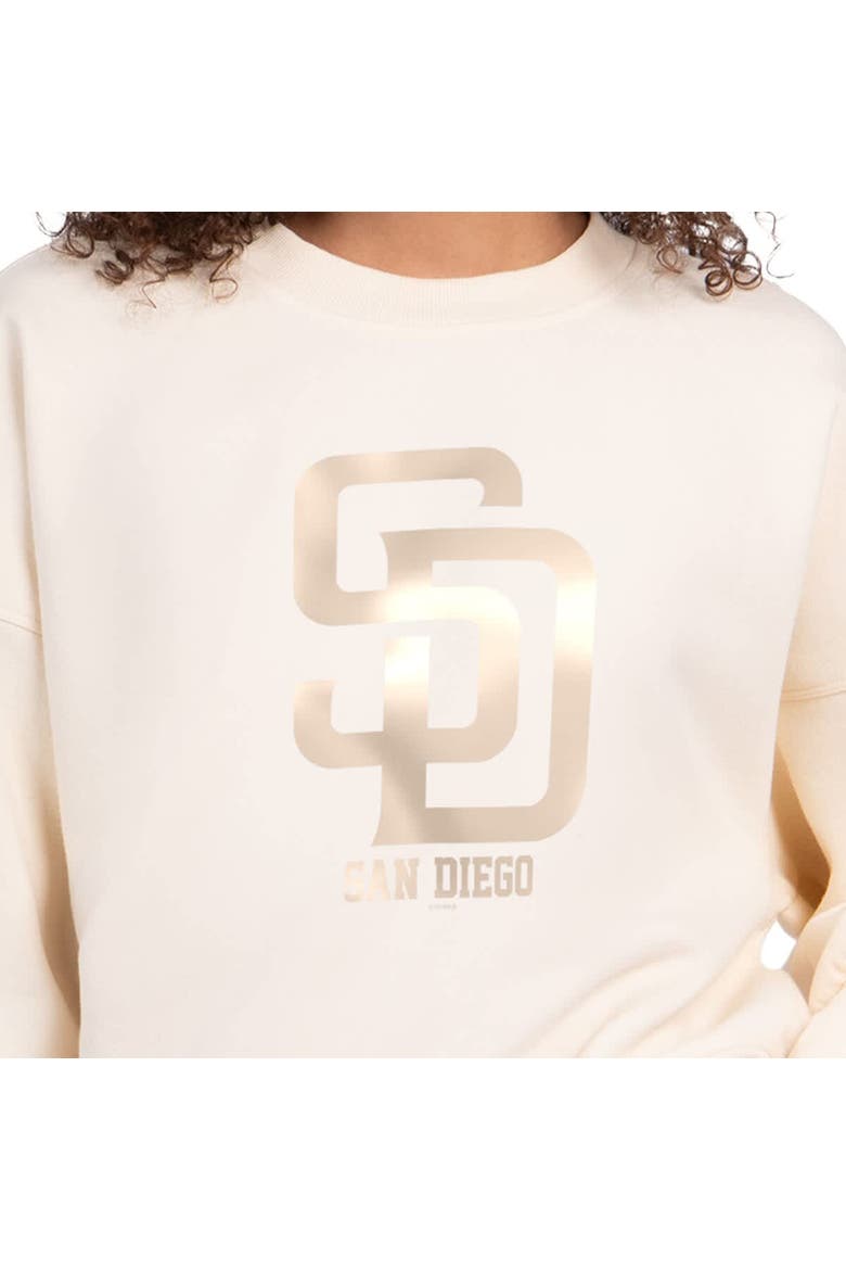 Women's Starter Cream San Diego Padres Pastels Boxy Fleece Sweatshirt, Alternate, color, Cream