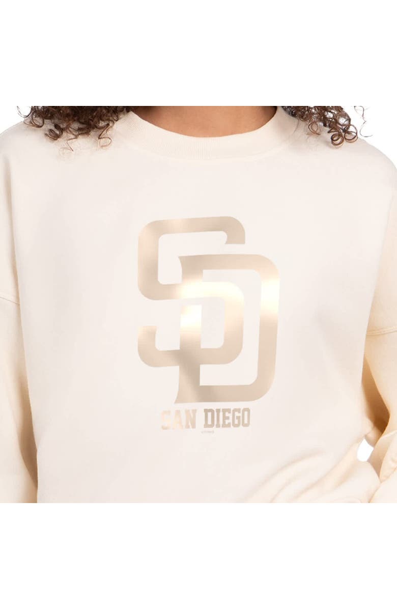 STARTER Women's Starter Cream San Diego Padres Pastels Boxy Fleece Sweatshirt, Alternate, color, Cream