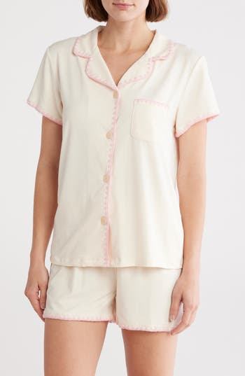 Tart Dixie Whipstitched Top & Shorts Pajamas In Pink
