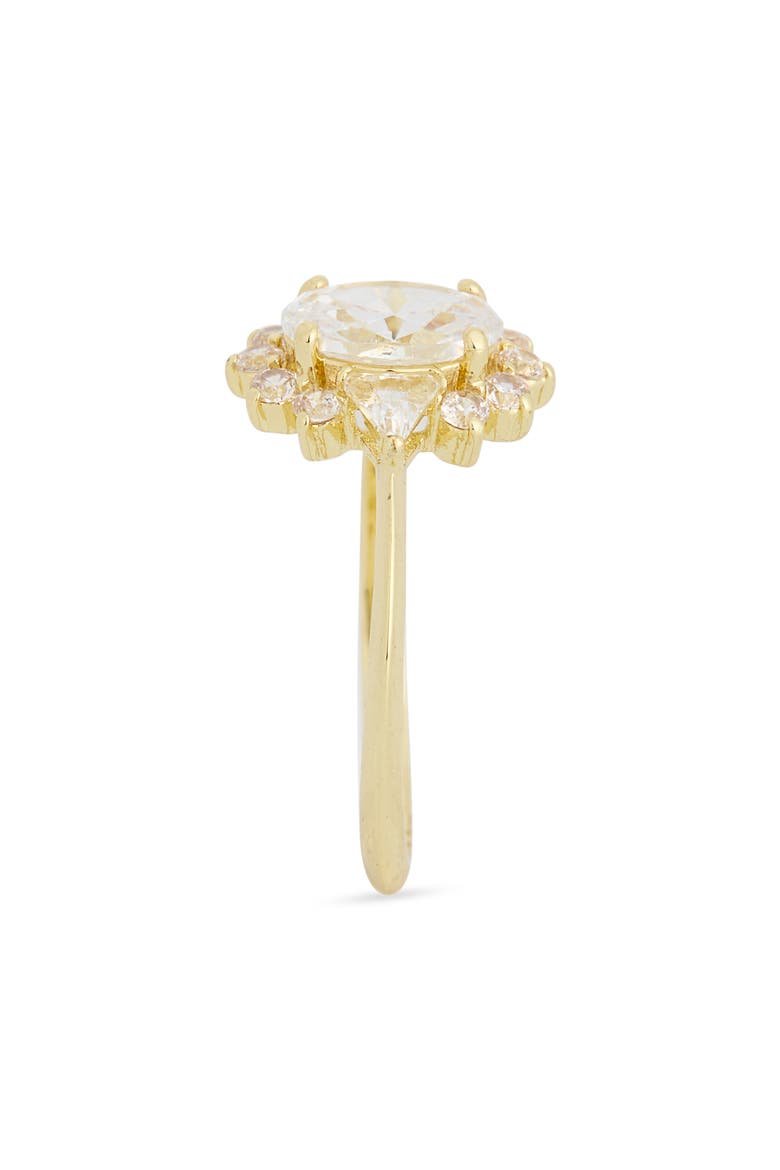 Burst Cubic Zirconia Halo Ring, Alternate, color, GOLD