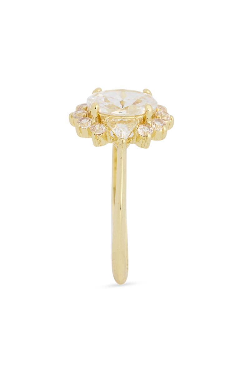 Covet Burst Cubic Zirconia Halo Ring, Alternate, color, Gold