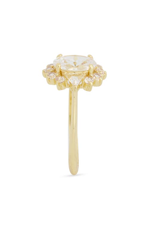 Covet Burst Cubic Zirconia Halo Ring In Gold