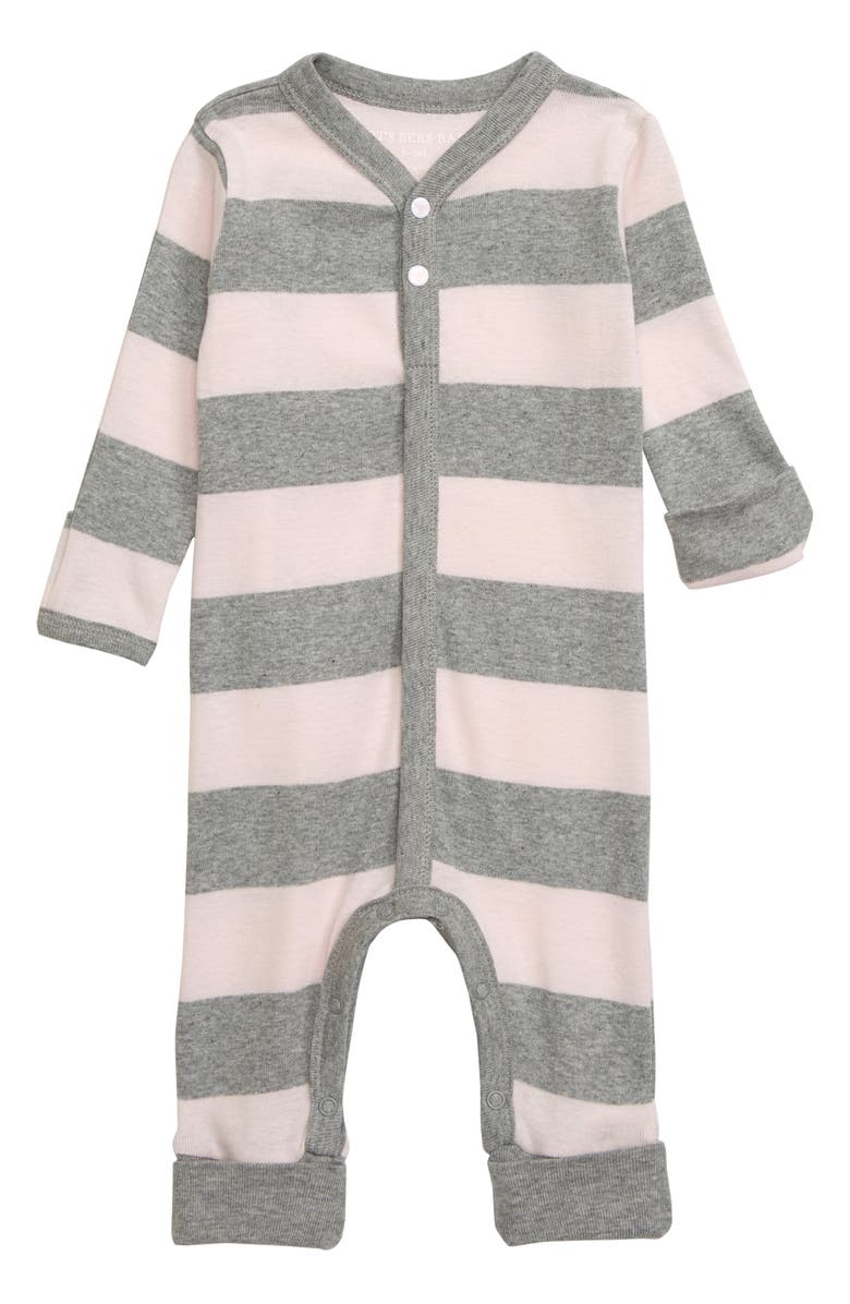 Burt's Bees Baby Rugby Stripe Organic Cotton Romper, Main, color,