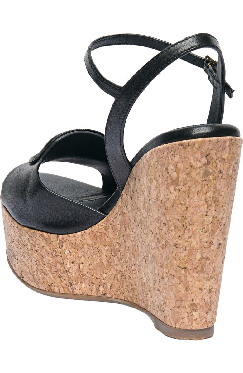 Santoni Women's leather wedge, Alternate, color, Black