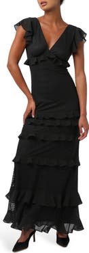 Lulus Nyra Lace Ruffle Maxi Dress