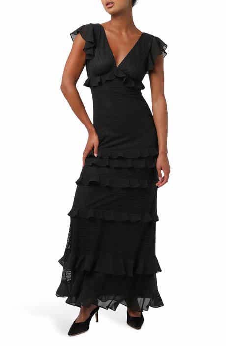 Lulus Nyra Lace Ruffle Maxi Dress