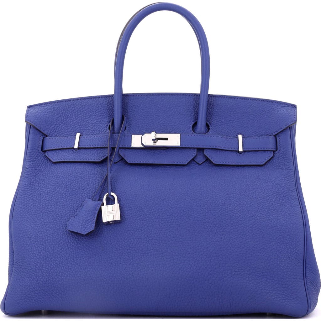 Pre-owned Hermes  Hermes Birkin Handbag Blue Togo With Palladium Hardware 35 In Purple