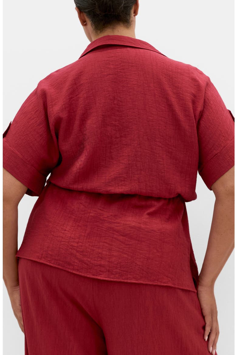 Aria Button-Up Peplum Shirt, Alternate, color, SIENNA