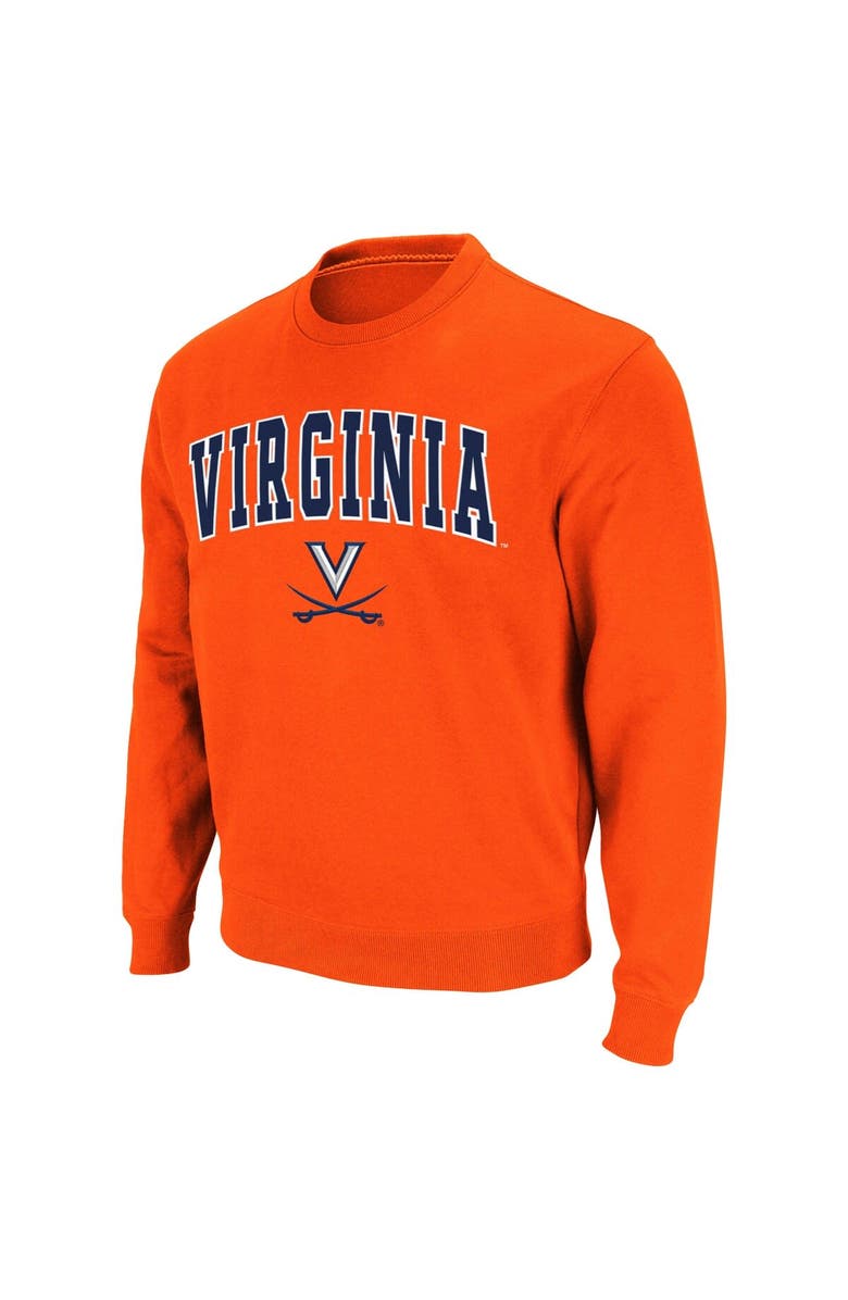 COLOSSEUM Men's Colosseum Orange Virginia Cavaliers Team Arch & Logo Tackle Twill Pullover Sweatshirt, Alternate, color, Orange