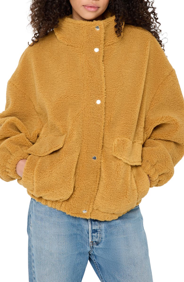 Spiritual Gangster Marcel Faux Shearling Jacket, Main, color, Hazel