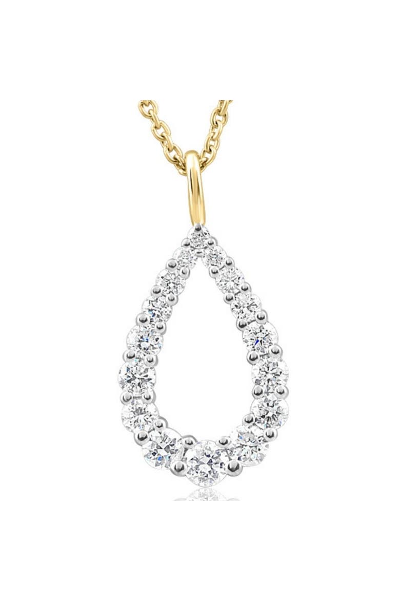 1/2Ct Pear Shape Lab Grown Diamond Pendant 10k or Gold Necklace, Main, color, Yellow Gold
