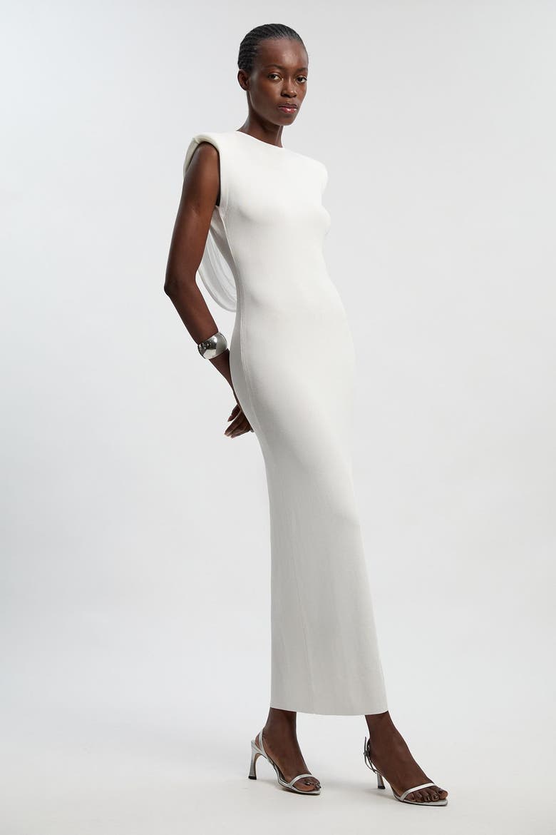 Plunge Back Sleeveless Maxi Dress, Main, color, Ivory