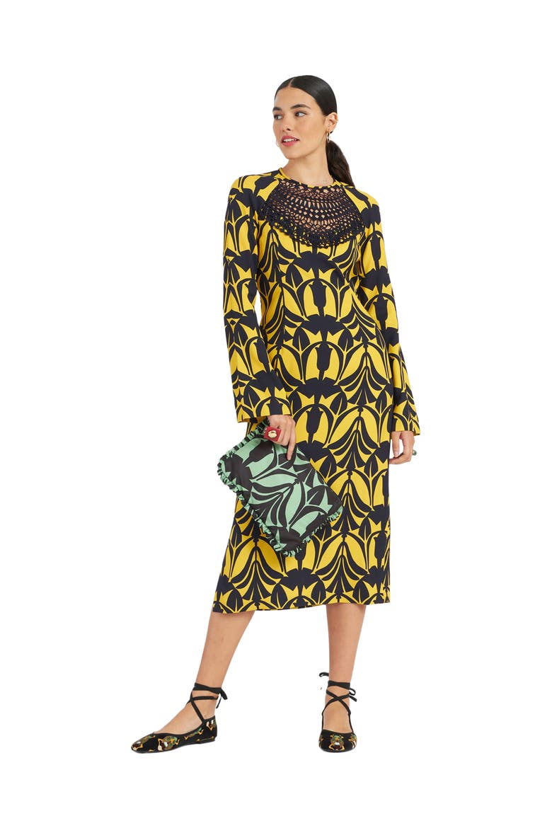 Wednesday Dress With Macrame' Papyrus Gold, Main, color, Papyrus Gold