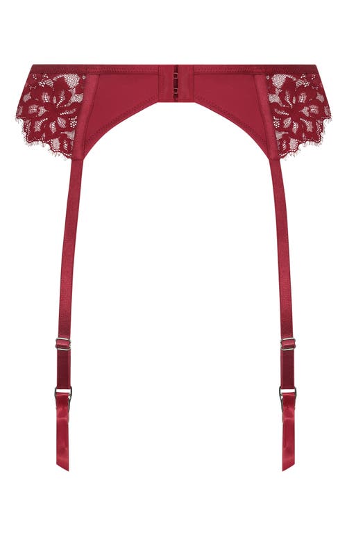 Hunkemoller Hunkemöller Charlotta Lace Trim Garter Belt In Chili Pepper