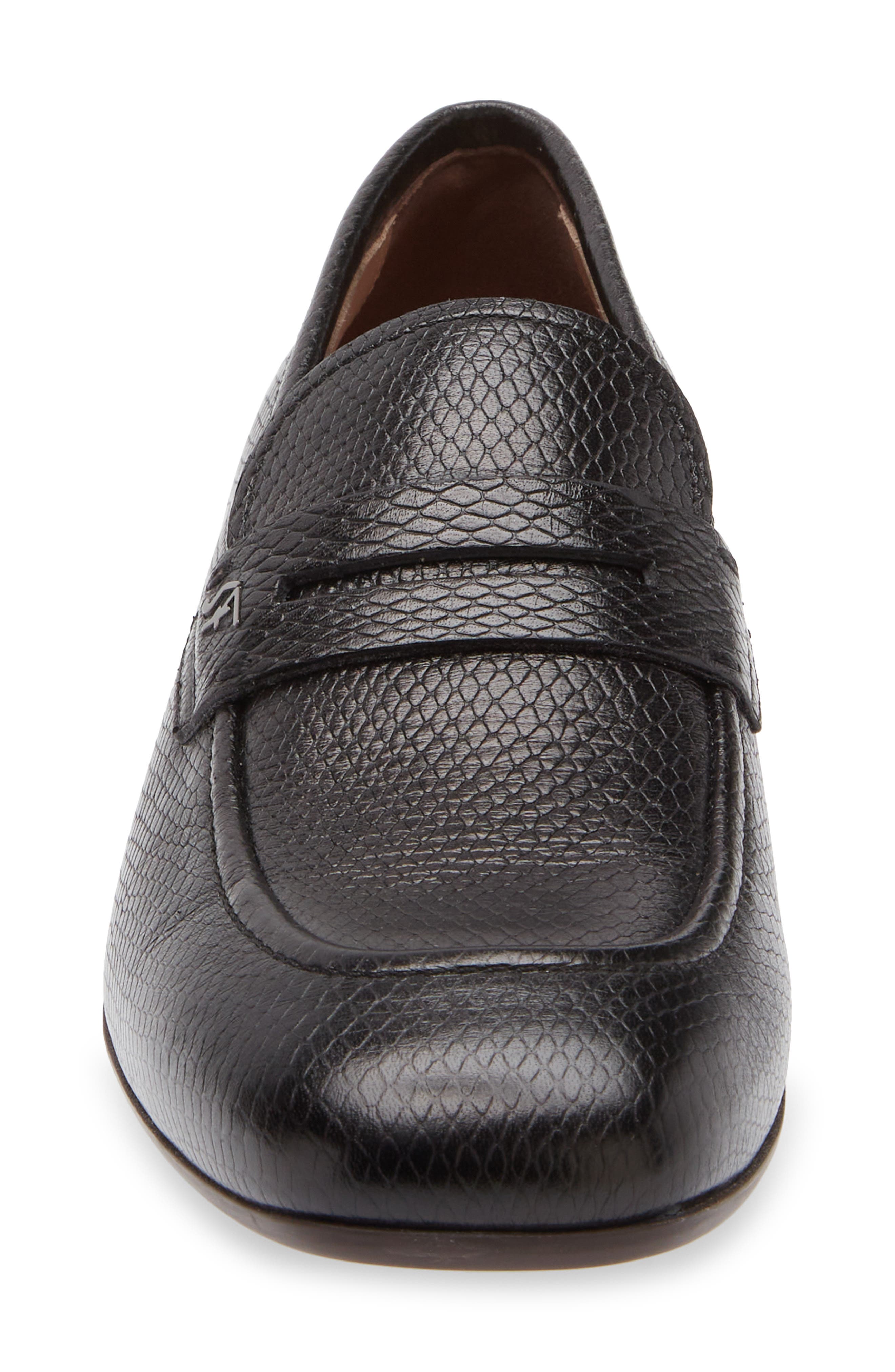 FERRAGAMO Snake Embossed Penny Loafer, Alternate, color, 