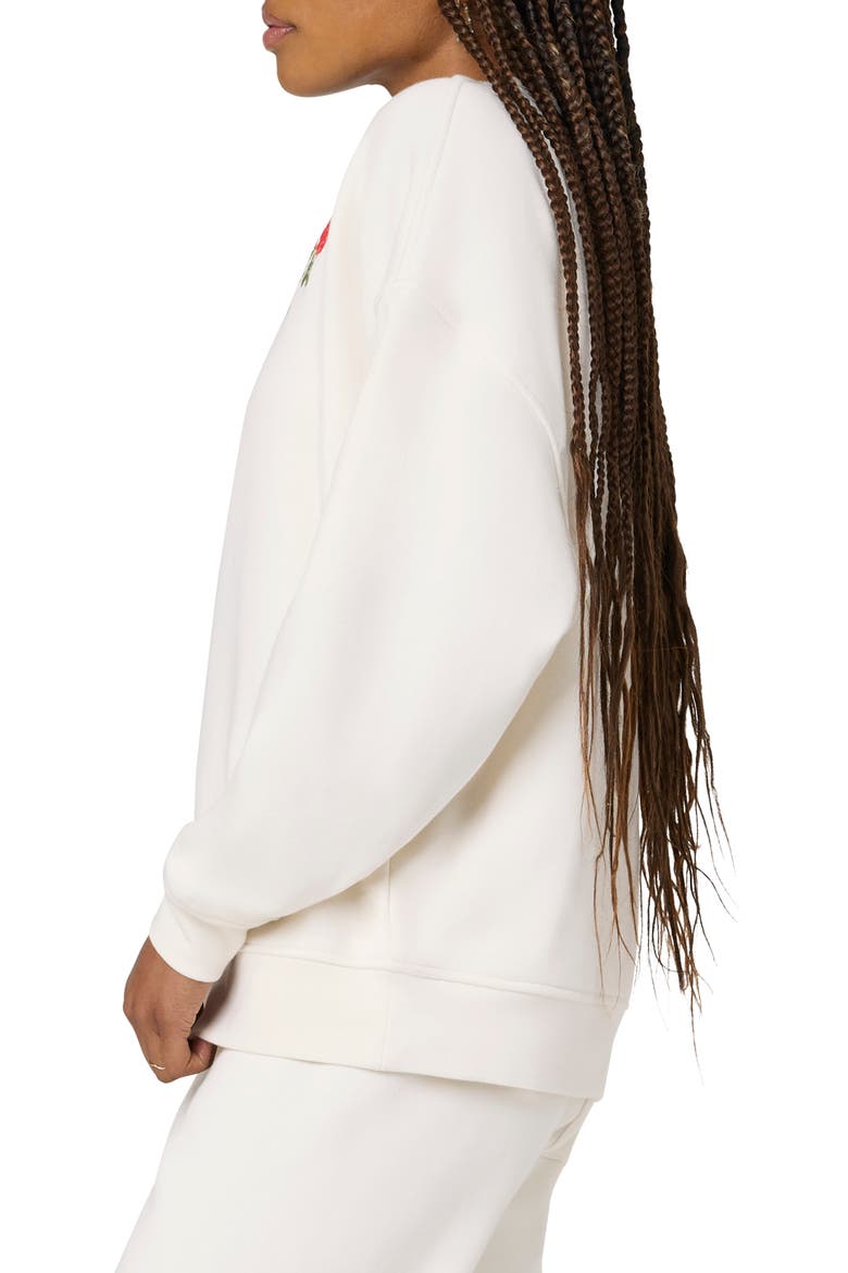 Cozy Crush Forever Embroidered Oversize Sweatshirt, Alternate, color, JET STR ROSE