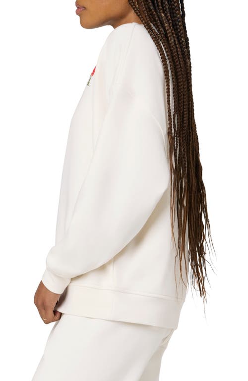 Florence By Mills Cozy Crush Forever Embroidered Oversize Sweatshirt In Jet Str Rose