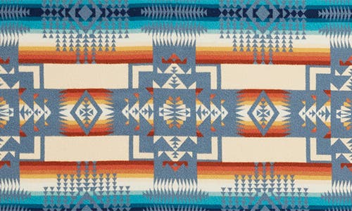 Pendleton Chief Joseph Wool Blend Jacquard Blanket In Blue