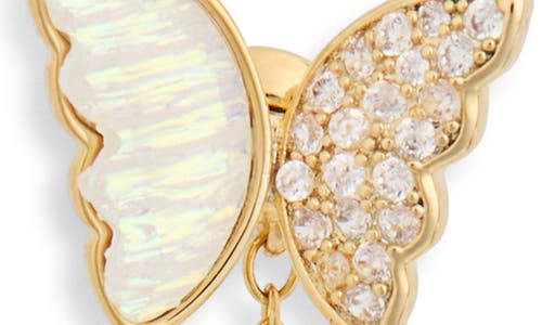 Eye Candy Los Angeles Jordan Faux Pearl Butterfly Drop Earrings