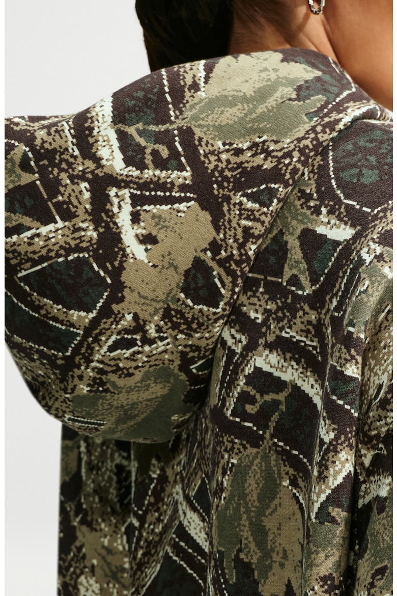 Logo Graphic Camo Fleece Hoodie, Alternate, color, CAMO GREEN/ PINK RISE