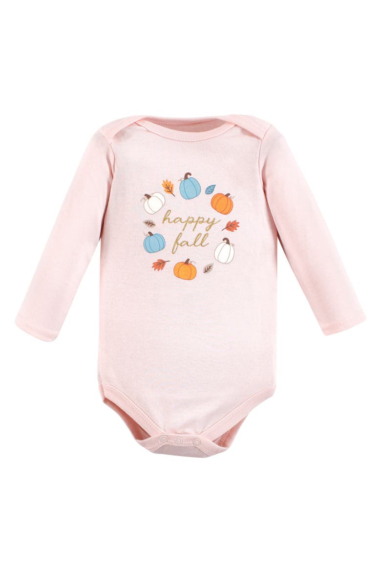 Soft Cotton Long-Sleeve Bodysuits 7-Piece Value Pack, Alternate, color, Happy Fall