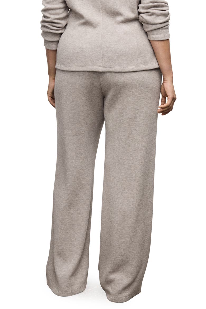 Elastic Waist Straight Leg Knit Pants, Alternate, color, MEDIUM BROWN