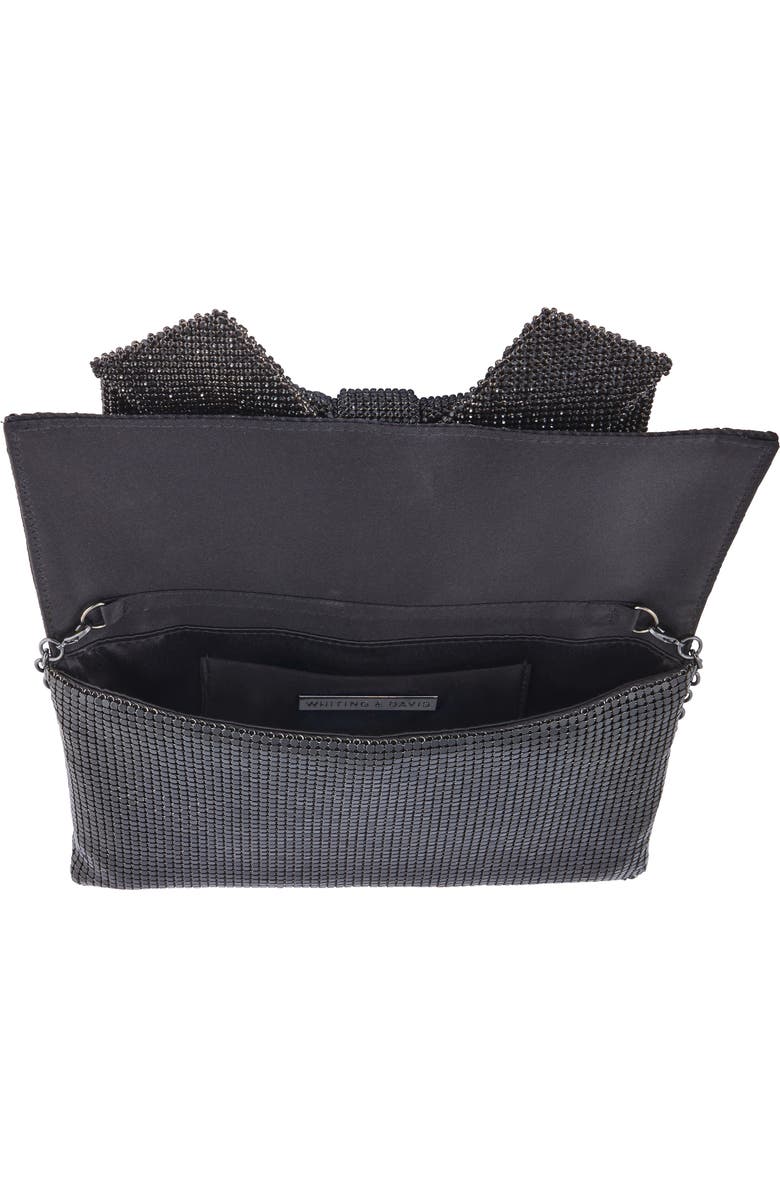 Whiting & Davis Gemma Crystal Bow Clutch, Alternate, color, Black