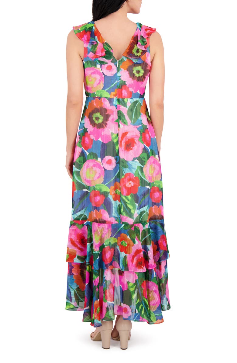 Kensie Floral Faux Wrap Dress, Alternate, color, Blue Multi