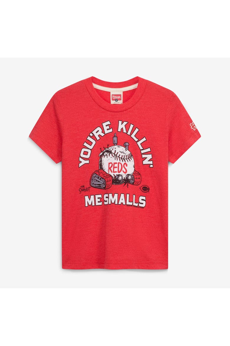 Youth Homage Red Cincinnati Reds x The Sandlot Tri-Blend T-Shirt, Main, color, Red